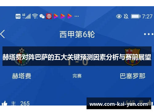 赫塔费对阵巴萨的五大关键预测因素分析与赛前展望 赫塔费对阵巴萨的五大关键预测因素分析与赛前展望